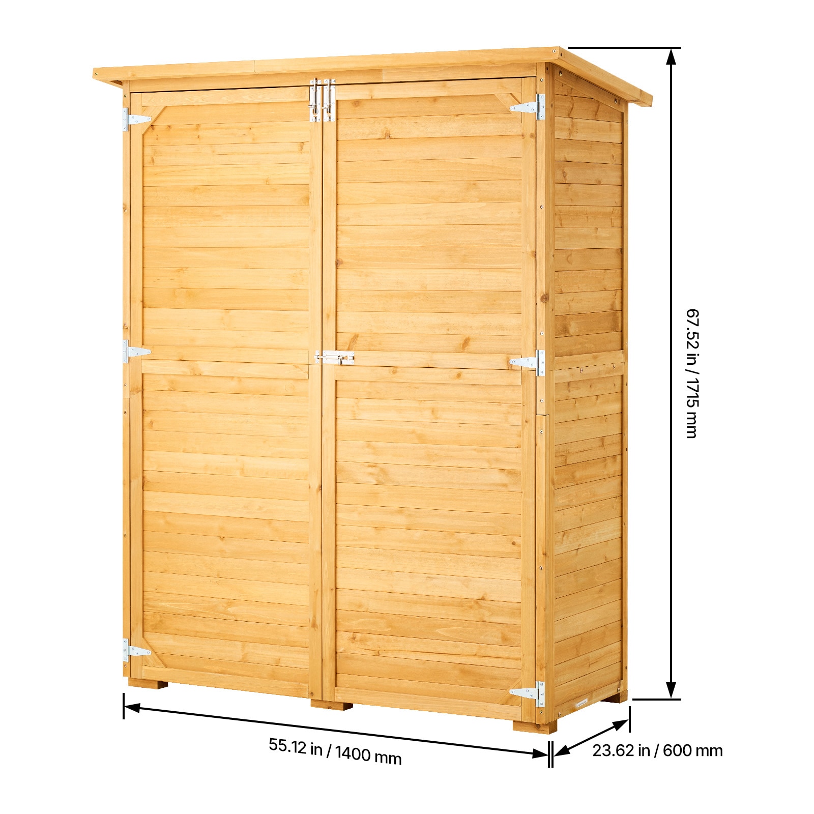 Outdoor Wooden Storage Shed Waterproof Garden Tool Metal Shed 55x67.5 Inch_maomaolike.com
